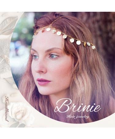Brinie Boho Gold Head Chain Jewelry - Small Coins Hair Chains for Women and Girls - Buy Online on GoSupps.com