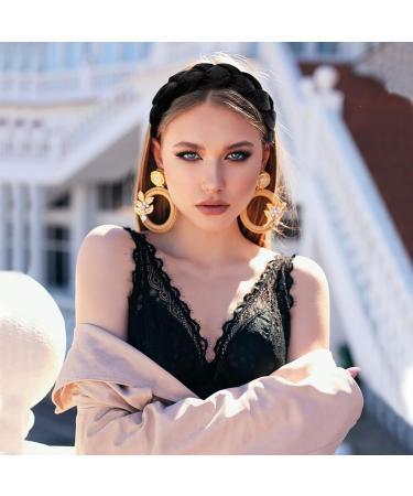 Vintage Black Braided Headband for Women & Girls | Boyrot Padded Rockabilly Hair Accessories - Buy Online on GoSupps.com