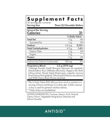 MICHAEL'S Naturopathic Antisid - 60 Chewable Vegan Wafers with Calcium, Marshmallow Root & Slippery Elm - Gluten Free Kosher - 60 Servings - Buy Online on GoSupps.com