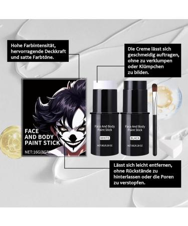  G n rique Face Painting Stick Kit for Halloween White Halloween Face Makeup Pencil Makeup Kit Face Painting Halloween Professional Painting Children Adult Women Face Body Paint Eye Joker Carnival - Buy Online on GoSupps.com