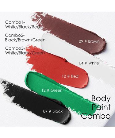 FREEORR 3 Colors Clown Makeup Kit for Baseball and Halloween Parties - Easy to Blend Face & Body Paint - White/Black/Red - Buy Online on GoSupps.com