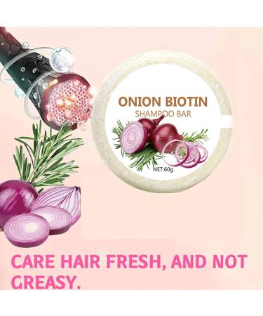 HohuzSruk Onion Biotin Shampoo Bar 60g Nourishing Purifying Onion Rosemary Shampoo Soap Solid Shampoo For Strengthening Soft Foam Control Frizz Conditioner Purifying Smoothing - Buy Online on GoSupps.com