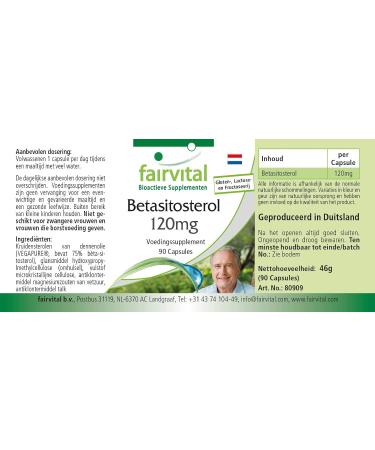 Fairvital | Beta-sitosterol 120mg - box of 3 months - VEGAN - Highly dosed - 90 capsules - pine oil - Buy Online on GoSupps.com