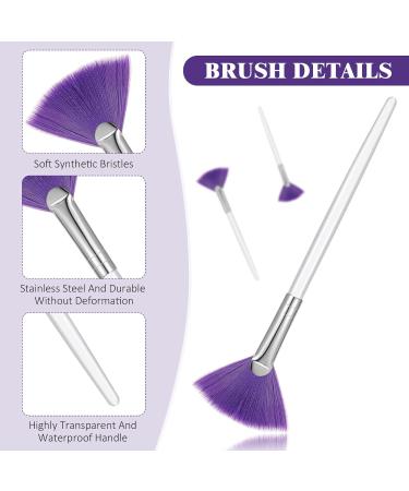 6 Pieces Fan Mask Brushes Soft Fan Facial Mask Applicator Tools Brush Makeup Brushes Cosmetic Tools with Handle for Peel Mask Makeup Women Girls (Purple Hair) - Buy Online on GoSupps.com