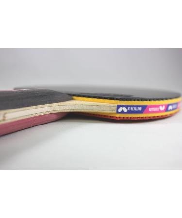 Butterfly Nakama S-5 Table Tennis Racket | ITTF Approved Carbon Paddle with Thick Sponge & Rubber Layer | Includes 2 Ping Pong Balls - Buy Online on GoSupps.com