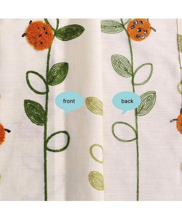 Curtains Short Curtains Beige Linen Half Curtains Embroidered with Ladybirds and Flowers Pattern Window Treatments Home Decoration for Small Kitchen Bicupboard/Beige/W * H 145 * 45Cm (Beige Beige W * H 230*55Cm - Buy Online on GoSupps.com
