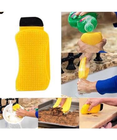 Fovolat Silicone Dish Scrubber Multi-Purpose Dish Brush - Scrub Brush Cleaning Brush Kitchen Cleaning Tool for Easy Cleaning & Dishwashing - Buy Online on GoSupps.com