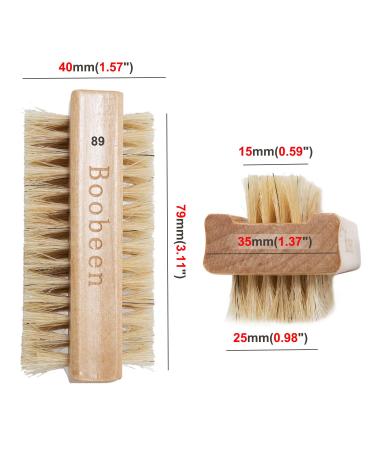 Boobeen Natural Pig Bristle Nail Brush - Hand & Foot Cleaner for Fingernail and Toenail Care - Khaki - Buy Online on GoSupps.com