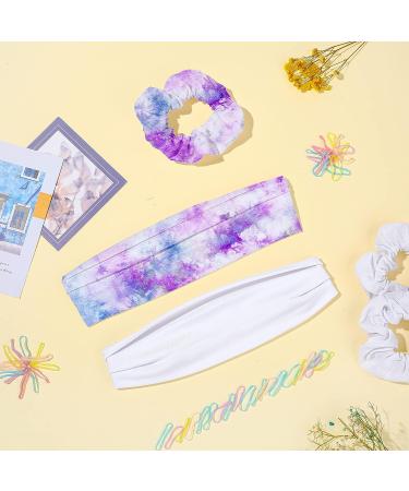 17-Piece White Scrunchies & Headbands Set for Women & Girls - Hair Accessories for Tie Dye, Includes 12 Scrunchies & 4 Headbands - Buy Online on GoSupps.com