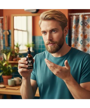  Jingmiger Beard Oil | Natural Moisturizing Softener - Oil for Facial Hair and Thick Mustaches - For Men Daily Care Morning Shower Styling Travel - Buy Online on GoSupps.com