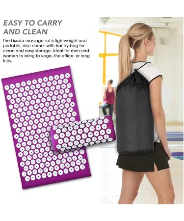 Buy Dunlap Massage Cushion - Non-Slip Acupressure Pillow for Back Pain Relief | 3pc Purple Sensi Massage Mat & Foot Massager | International Shipping Available - Buy Online on GoSupps.com