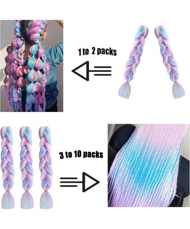 Rainbow Hair Extensions For Braiding Rainbow Braiding Hair Pink And Blue Hair Extensions Mermaid Hair Extensions Coloured Hair Extensions Colourful Hair Extensions For Box Twist Braiding Fashionable - Buy Online on GoSupps.com