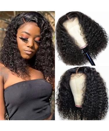 ESIWONHAIR Short Curly Bob Human Hair 4x4 Lace Closure Wigs Pre Plucked with Baby Hair Unprocessed Brazilian Short Deep Wave Bob Lace Front Wig for Black Women (10Inch  Natural Color) 10 Inch Bob 4x4 deep wave wig - Buy Online on GoSupps.com