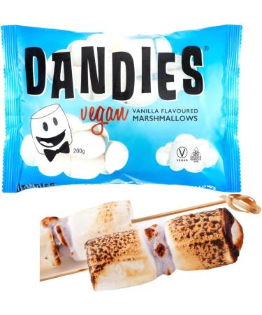 Dandies Vegan Marshmallows | Perfect for BBQ, Bonfires & S'mores | Gelatine-free | 200g - Buy Online on GoSupps.com