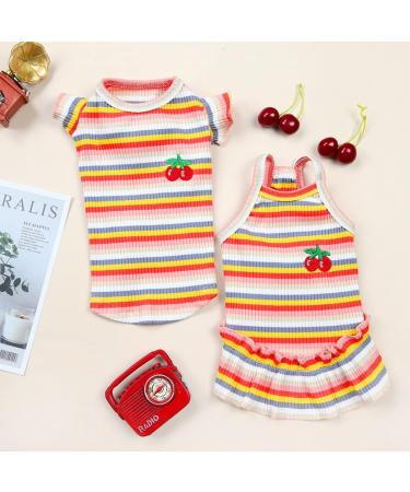 Shop Barrageon Dogs Kneid Sweet Princess Rock Clothing for Cats & Puppies - Summer Bow Knot Apparel for Small & Medium Dogs Grid Yellow (Back Length: 30 cm) - Buy Online on GoSupps.com