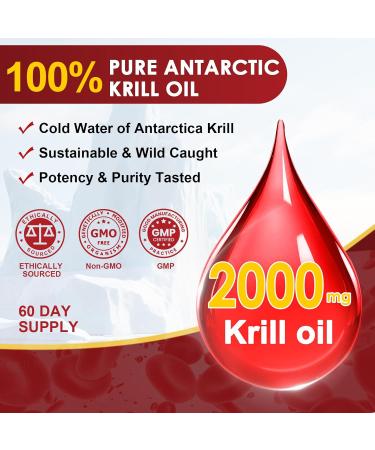 NATURE TARGET Krill Oil 2000 mg with Omega-3 EPA & DHA with Astaxanthin Supplement Choline - Supports Heart Brain Join Eye Health Non-GMO Gluten Free 120 Softgels (60 Servings) 120 Count (Pack of 1) - Buy Online on GoSupps.com