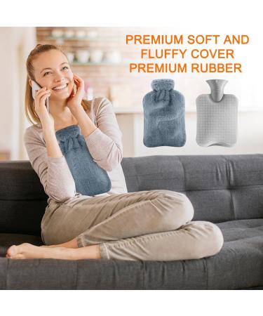 Hot Water Bottle with Cover 2L Hot Water Bag Extra Large with PVC Leak-Proof Hot Water Bag and Soft Fluffy Cover for Hand Feet Waist Warmer Menstrual Cramps Hot or Cold Compress - Buy Online on GoSupps.com