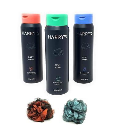 Harry's Body Wash Collection Shiso  Stone and Fig Scent 3-Bottles 16 Oz ea.