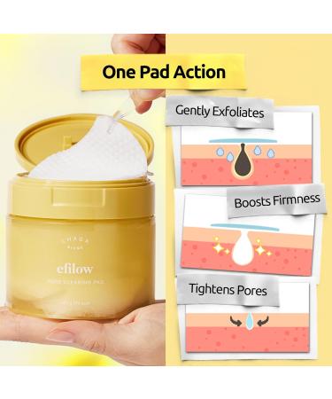 efilow Chaga Mushroom Biome Pore Clearing Pad Vegan Facial Exfoliating Toner Pads with AHA BHA PHA LHA 70 Pads 190g - Buy Online on GoSupps.com