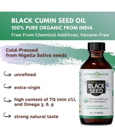 Premium Organic Black Seed Oil - Cold-Pressed Nigella Sativa (16 oz) for Immunity, Joints, Digestion, Hair & Skin - Extra Virgin, Gluten-Free, Non-GMO & Vegan - Omega 3, 6 & 9 Support - Buy Online on GoSupps.com