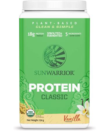 Sunwarrior Classic Vegan Sprouted Brown Rice Protein Powder - Vanilla (750g  1.65lbs) - Plant-Based Protein - Buy Online on GoSupps.com
