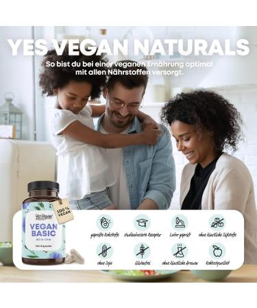 Vegan Complex Supplements - B12 K2 D3 Iron Zinc Selenium & Omega 3 - 120 Capsules for Vegetarians - Perfect Gift - Buy Online on GoSupps.com