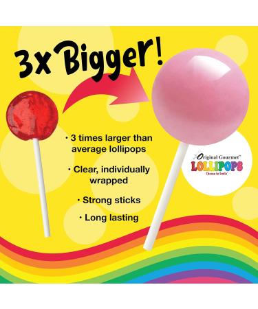 Original Gourmet Lollipop - 3 Individually Wrapped Lollipops per bag - Cotton Candy Bubblegum and Cherry - America's Number 1 Selling Lolly Brand - Gluten Free and Vegetarian 93g Bag - Buy Online on GoSupps.com