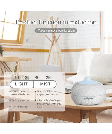Buy Hianjoo 500ml Aroma Diffuser - Ultra Quiet Humidifier with LED Light Timer for Bedroom & Yoga - International Shipping Available - Buy Online on GoSupps.com