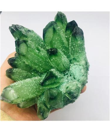 Natural Crystal Green Beautiful Flame Halo Quartz Crystal Cluster Specimen Decoration (Size : 800-900g) - Buy Online on GoSupps.com