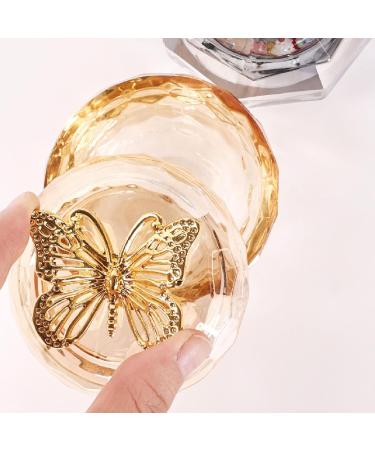 Nail Art Cup - Dappen Dish Cup Transparent Glass Nail Art Dappen Dish with Alloy Lid for Liquid Jewelry Display - Buy Online on GoSupps.com