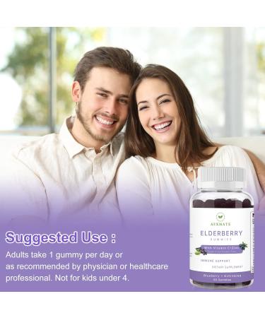 AFXMATE Sambucus Elderberry Gummies with Zinc & Vitamin C - 120 Gummies (2 Pack) | Immune Support Supplement for Adults & Kids - Buy Online on GoSupps.com