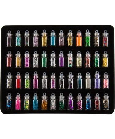 48 Nail Art Bottles Set - Micro Pearls Sequins Fimo Diamonds & Stars for Creative Nail Designs - International Shipping - Buy Online on GoSupps.com