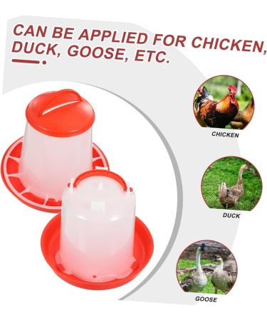 Happyyami House Bird Feeder 1 Set Feeder Chicken Waterer Chicken Water Dispenser Anti-Spatter Food Troughs Automatic Food Plate - Buy Online on GoSupps.com