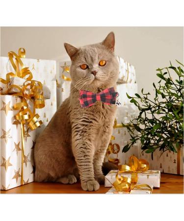 Malier 2 Pack Christmas Cat Collar with Bell & Bow Tie - Classic Buffalo Plaid Design for Cats & Kittens - Buy Online on GoSupps.com