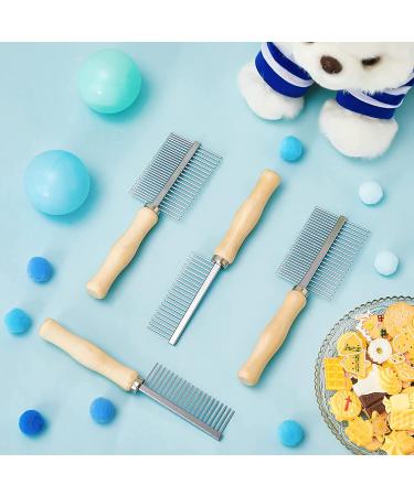 2 Pcs Dog Metal Combs | Cat Wooden Handle Grooming Comb | Stainless Steel Double-Sided Pet Grooming Brush | Long & Short Hair Fur Tool - Buy Online on GoSupps.com