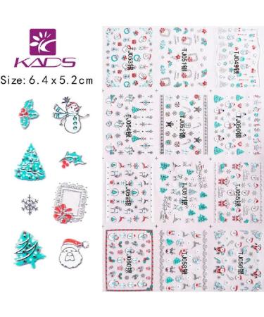 KADS 2pcs Christmas Nail Stamping Plate+2pcs 3D Nail Sticker Template Image Design Plates for Nail Art Decoration and DIY Nail Art ail sticker(2 Sticker + 2 Plate) - Buy Online on GoSupps.com