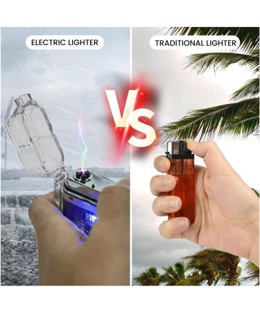 2024 Transparent Pink Flash Electric Lighter USB Electronic Lighter Waterproof and Windproof Rechargeable Lighter for Camping(B2) - Buy Online on GoSupps.com