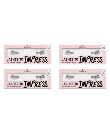 Essence lashes to imprint - fake eyelashes Half Lashes No.03 including eyelash glue artificial eyelashes black 4 pack 1 piece (4 Pack) - Buy Online on GoSupps.com