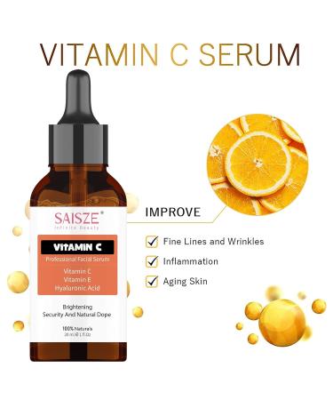 SAISZE Anti-Aging Facial Serum 3 Pack - Vitamin C Hyaluronic Acid & Retinol for Brightening Wrinkle Reduction Dark Spot Correction & Acne Scar Treatment - Shop Now - Buy Online on GoSupps.com