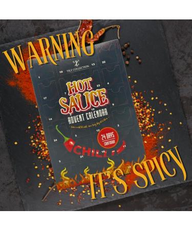 Chilli Advent Calendar 2023-24 Days of Hot Chilli Sauce Advent Calendar with 20 Fiery Flavours - Christmas Hot Sauce Gift Set for Chilli and Spicy Foods Lovers (Black (Sachet)) - Buy Online on GoSupps.com