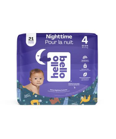Hello Bello Nighttime Baby Diapers - Size 4 - Ultra Absorbent & Hypoallergenic for Overnight Diapers for Extended Protection - Pack of 24