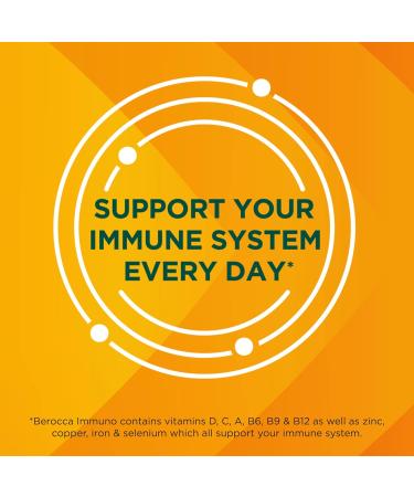 Berocca Immuno Effervescent Tablets - 11 Vitamins & Minerals for Immune Support, Energy Release - 15 Tablets - Buy Online on GoSupps.com