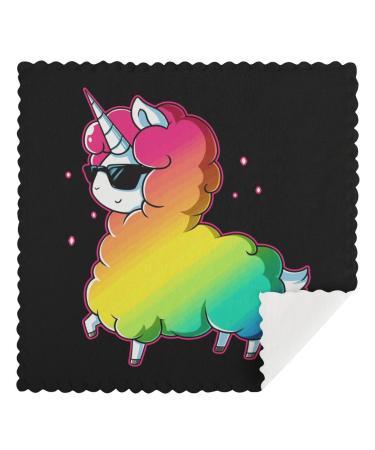 Funny Unicorn Llama Kitchen Dishcloth 12x12 Inches Dish Towels Super Absorbent Dish Cloths for Washing Cleaning