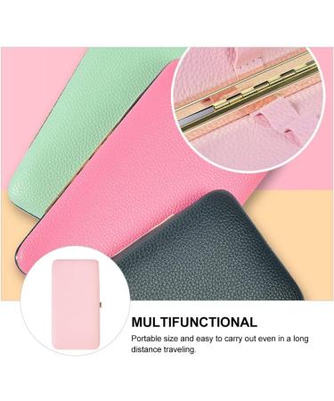 Frcolor Pink Tweezers Storage Box for Eyelash Extensions - Makeup Tool Case & Scissor Holder | Travel-Friendly Leather Container 18x9.8cm - Buy Online on GoSupps.com