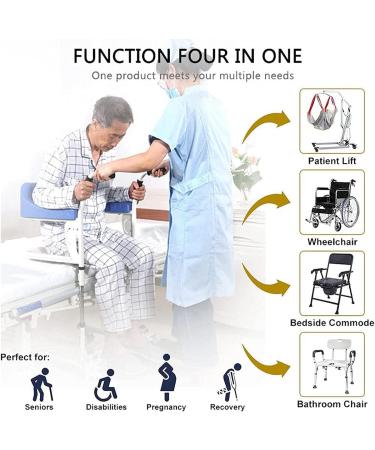 Bathroom Wheelchairs Patient Transfer Chair Seated Patient Lift 360 Universal Wheel Home Shifter for Nursing Paralyzed Elderly Disabled People Manual Wheelchair Lightblue-ComfortEdition Lightblue ComfortEdition - Buy Online on GoSupps.com
