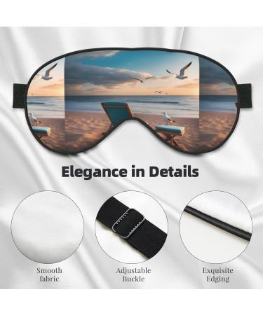 Seashore Adjustable Blackout Sleep Eye Mask - Unisex Elastic Design for Home Travel Yoga & Office Naps - Buy Online on GoSupps.com
