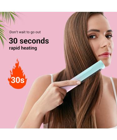 Portable Cordless Hair Straightener Brush | 3 Temp Settings & Auto-Off | Anti-Scald Hair Straightening Comb for Women - International Shipping Available - Buy Online on GoSupps.com