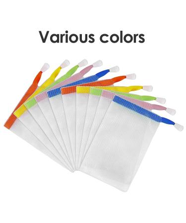 WLLHYF 10 Pcs Exfoliating Mesh Soap Bag - Facial Cleanser Foaming Net - Nylon Face Cleansing Nets with Drawstring - Bath Shower Essential - Buy Online on GoSupps.com