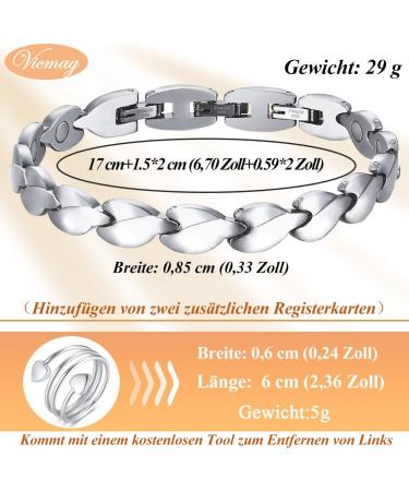 Vicmag Lymphatic Drainage Magnetic Bracelet for Women - Ultra-Strength Titanium Steel with Silver Leaf Gift Tool - International Shipping - Buy Online on GoSupps.com