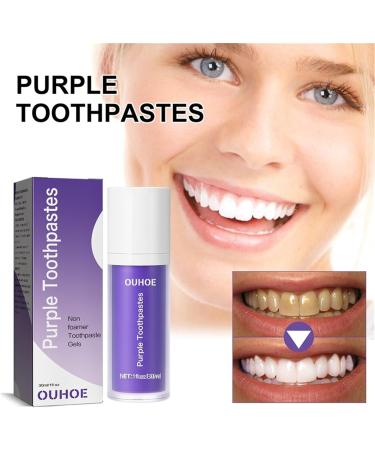 Purple Teeth Whitening Toothpaste 30ml | Brighten Yellow Teeth & Remove Stains | Color Correction Formula - Buy Online on GoSupps.com